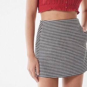 Gingham Side-Pocket Mini Skirt